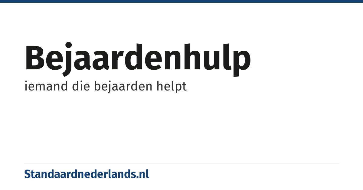 bejaardenhulp: iemand die bejaarden helpt