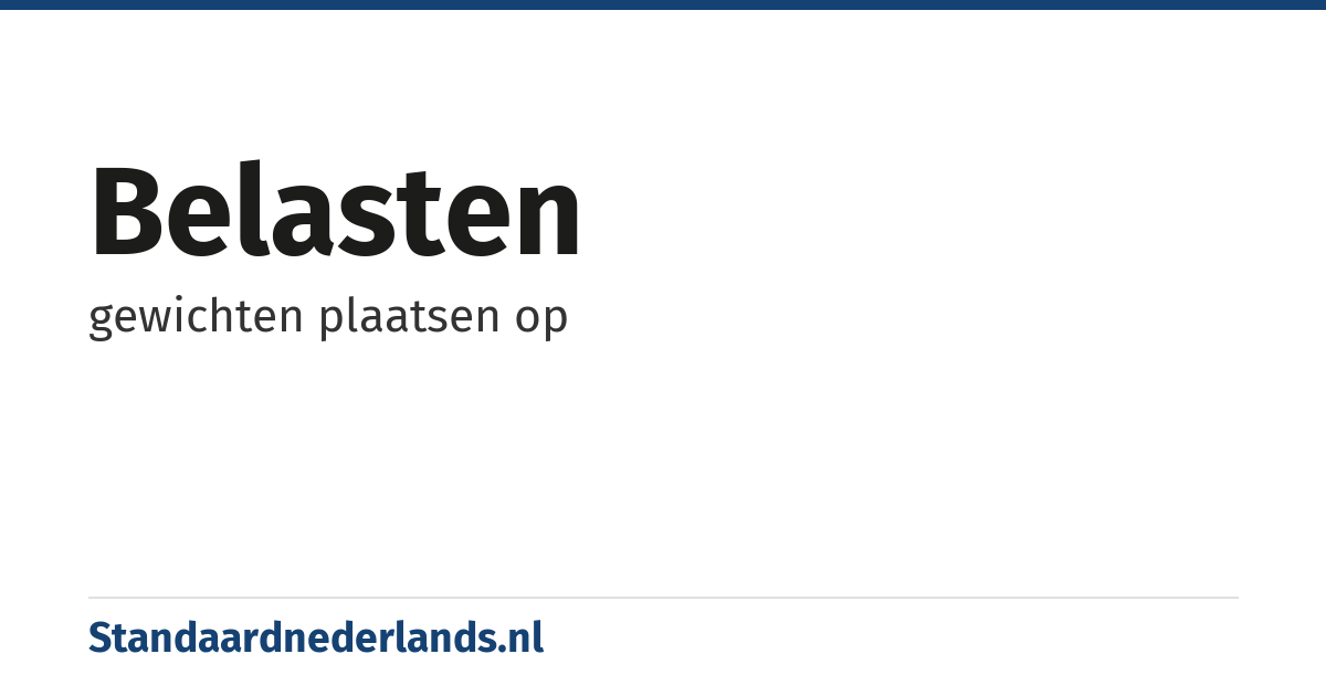 belasten: gewichten plaatsen op
