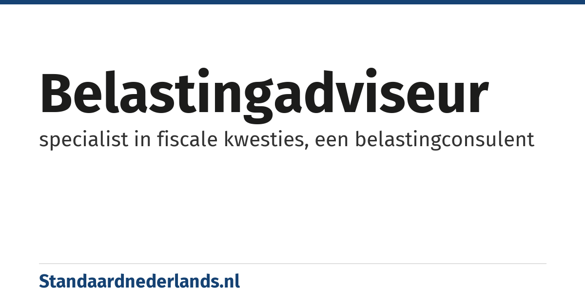 belastingadviseur: specialist in fiscale kwesties, een belastingconsulent