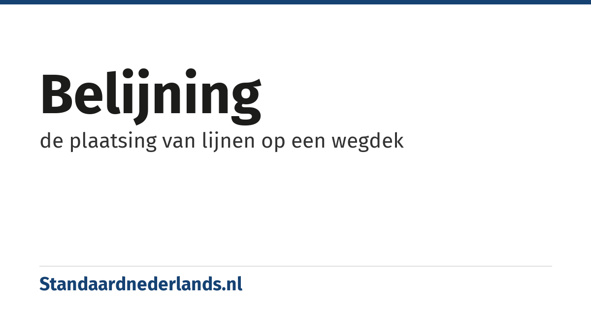 belijning: de plaatsing van lijnen op een wegdek