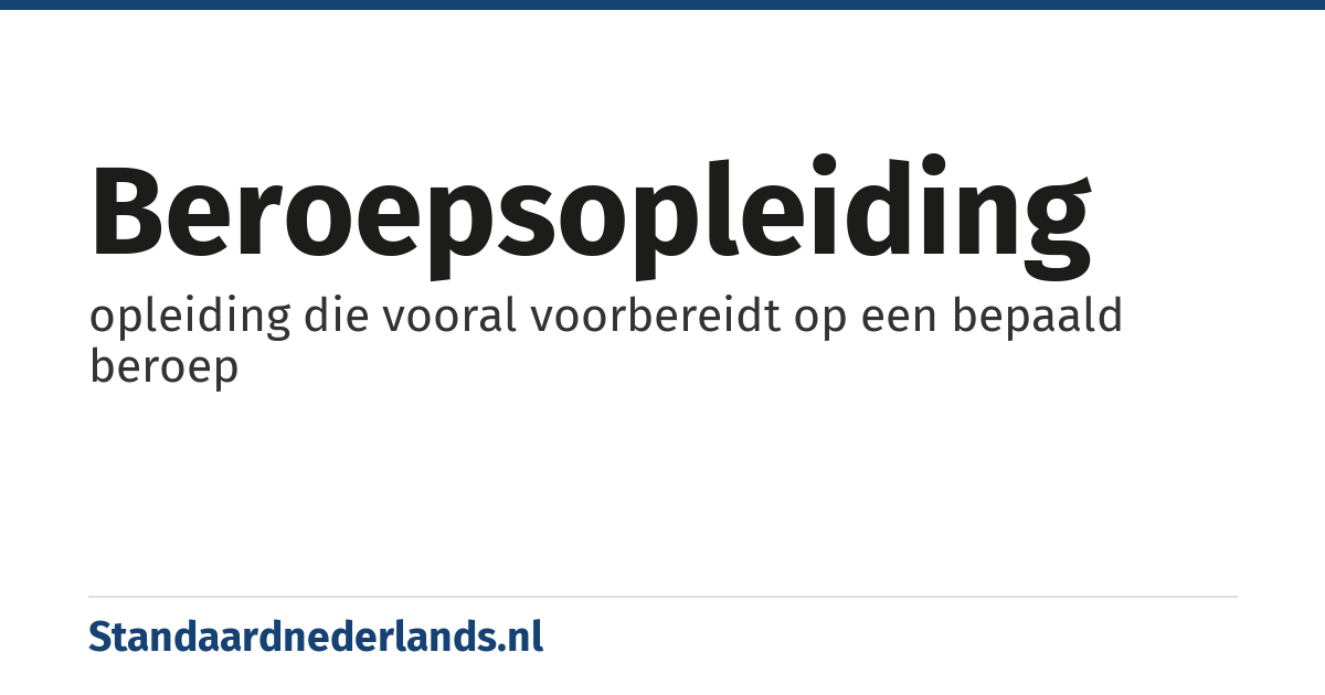 beroepsopleiding: opleiding die vooral voorbereidt op een bepaald beroep