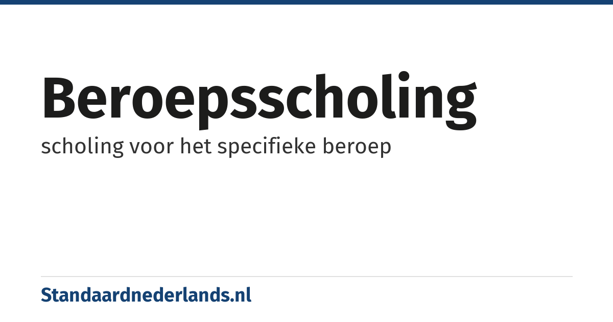 beroepsscholing: scholing voor het specifieke beroep
