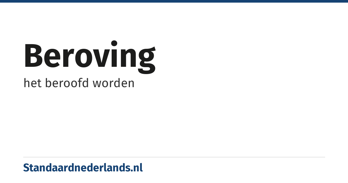 beroving: het beroofd worden