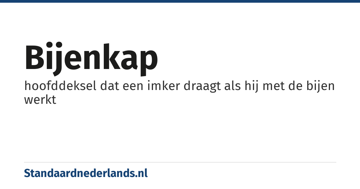 bijenkap: hoofddeksel dat een imker draagt als hij met de bijen werkt