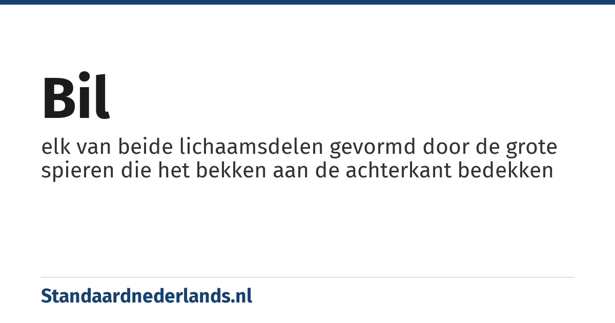 bil: elk van beide lichaamsdelen gevormd door de grote spieren die het bekken aan de achterkant bedekken