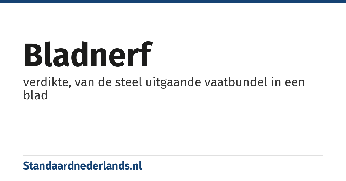 bladnerf: verdikte, van de steel uitgaande vaatbundel in een blad