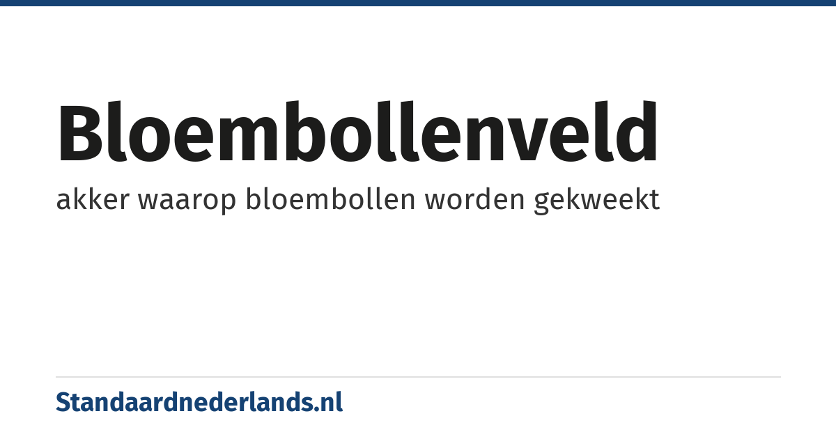 bloembollenveld: akker waarop bloembollen worden gekweekt
