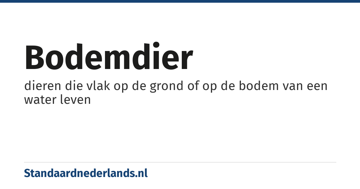 bodemdier: dieren die vlak op de grond of op de bodem van een water leven
