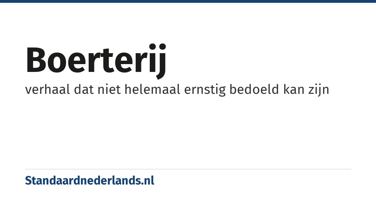boerterij: verhaal dat niet helemaal ernstig bedoeld kan zijn