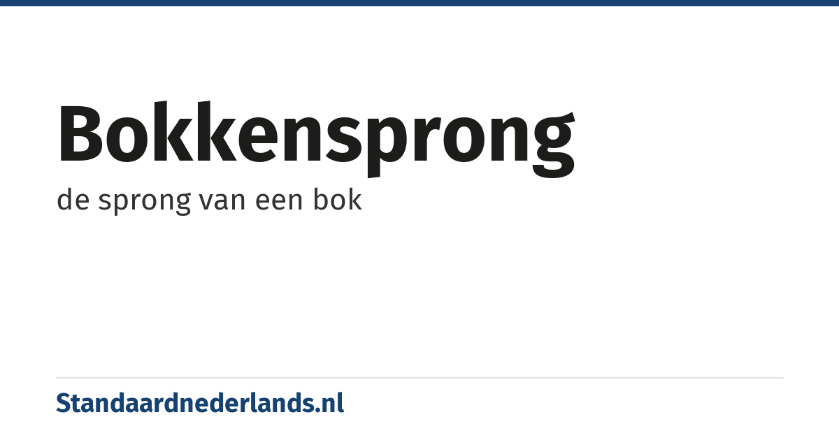 bokkensprong: de sprong van een bok
