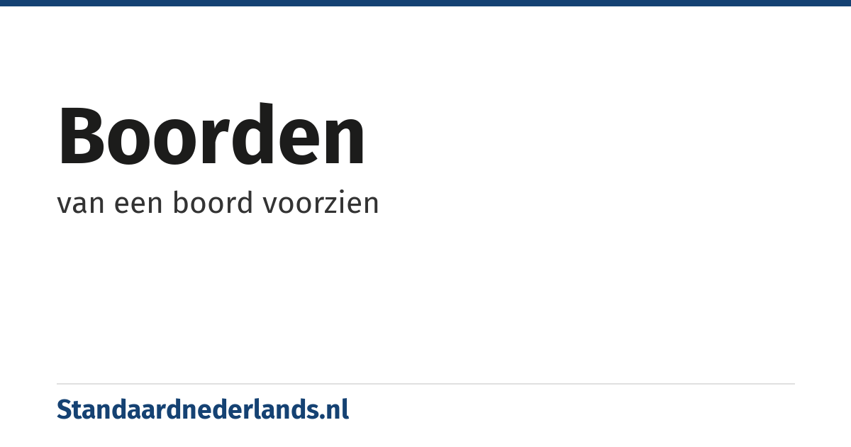 boorden: van een boord voorzien