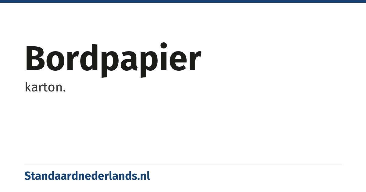 bordpapier: karton.