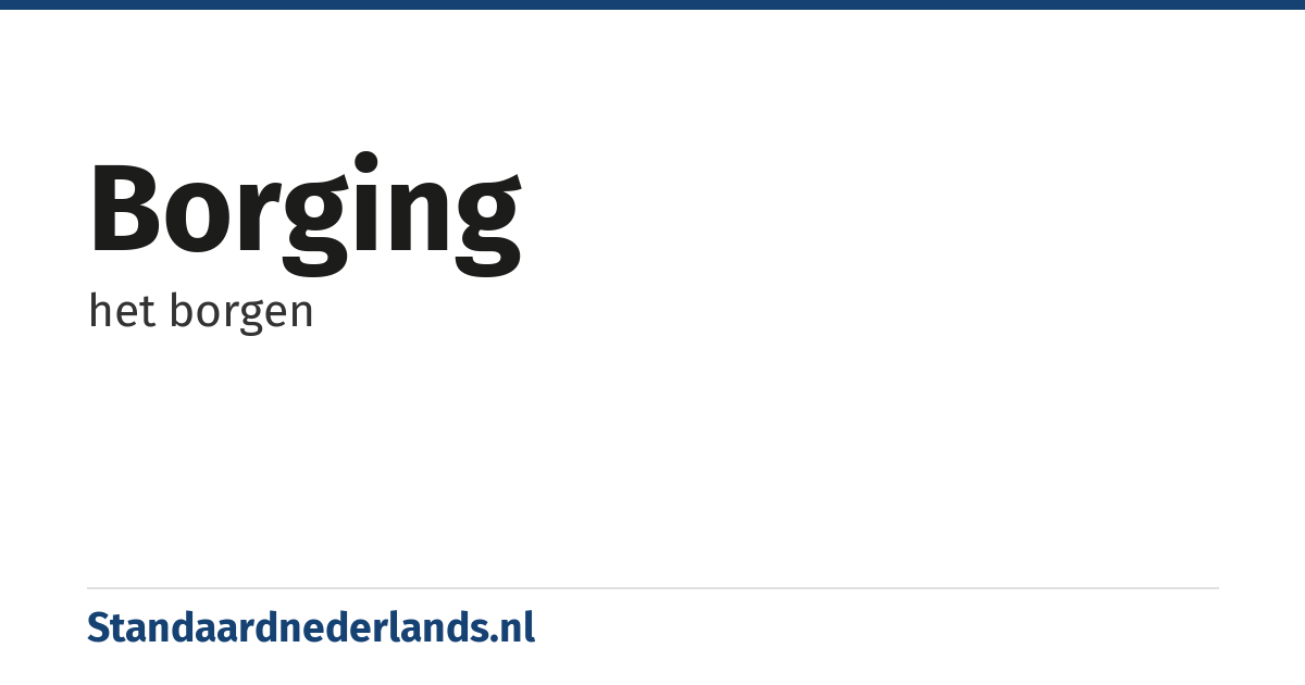 borging: het borgen