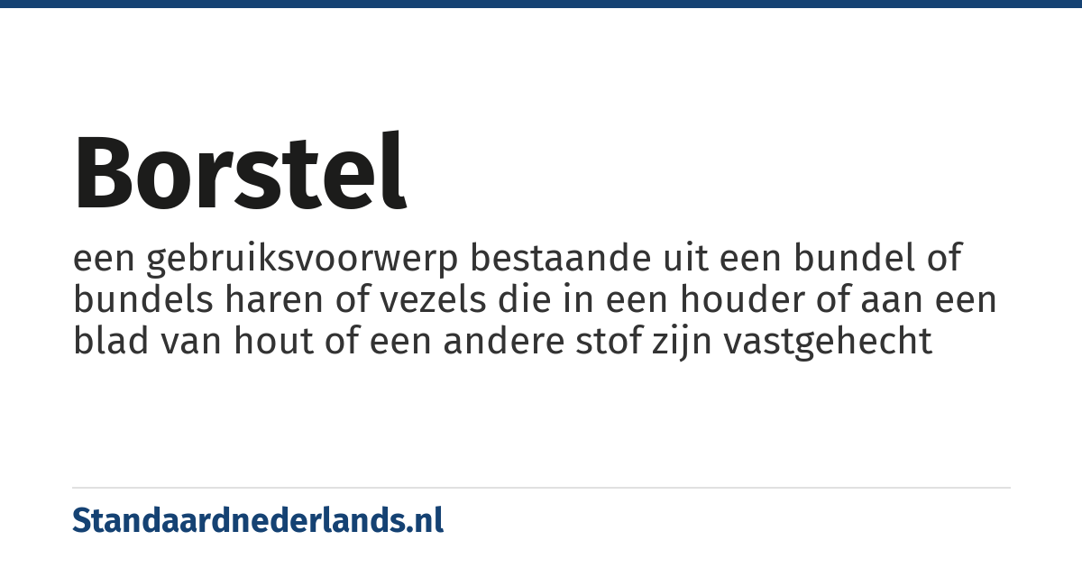 borstel: een gebruiksvoorwerp bestaande uit een bundel of bundels haren of vezels die in een houder of aan een blad van hout of een andere stof zijn vastgehecht