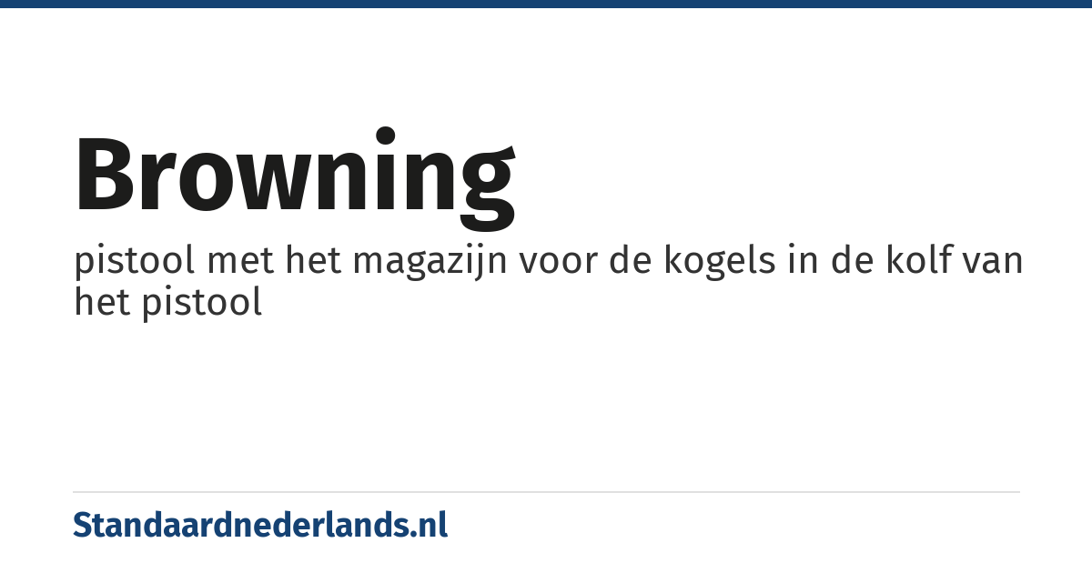 browning: pistool met het magazijn voor de kogels in de kolf van het pistool
