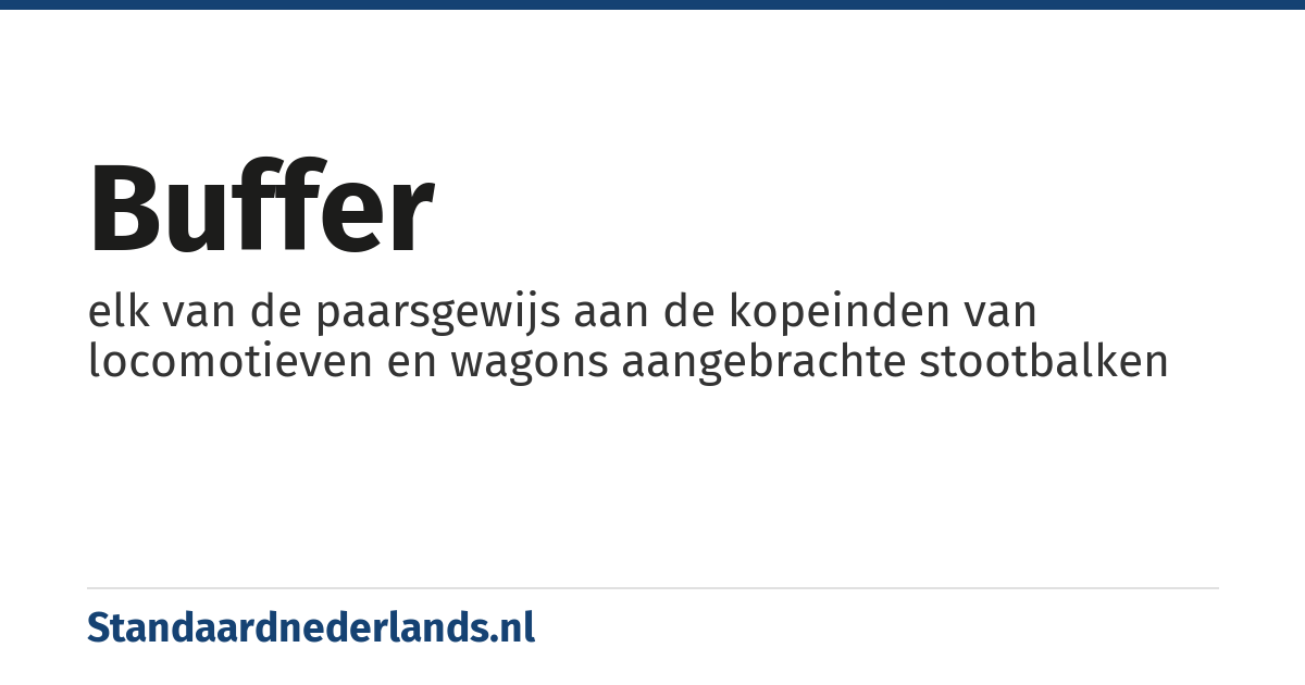 buffer: elk van de paarsgewijs aan de kopeinden van locomotieven en wagons aangebrachte stootbalken
