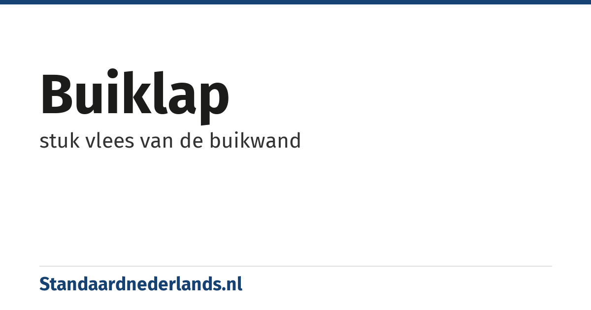 buiklap: stuk vlees van de buikwand
