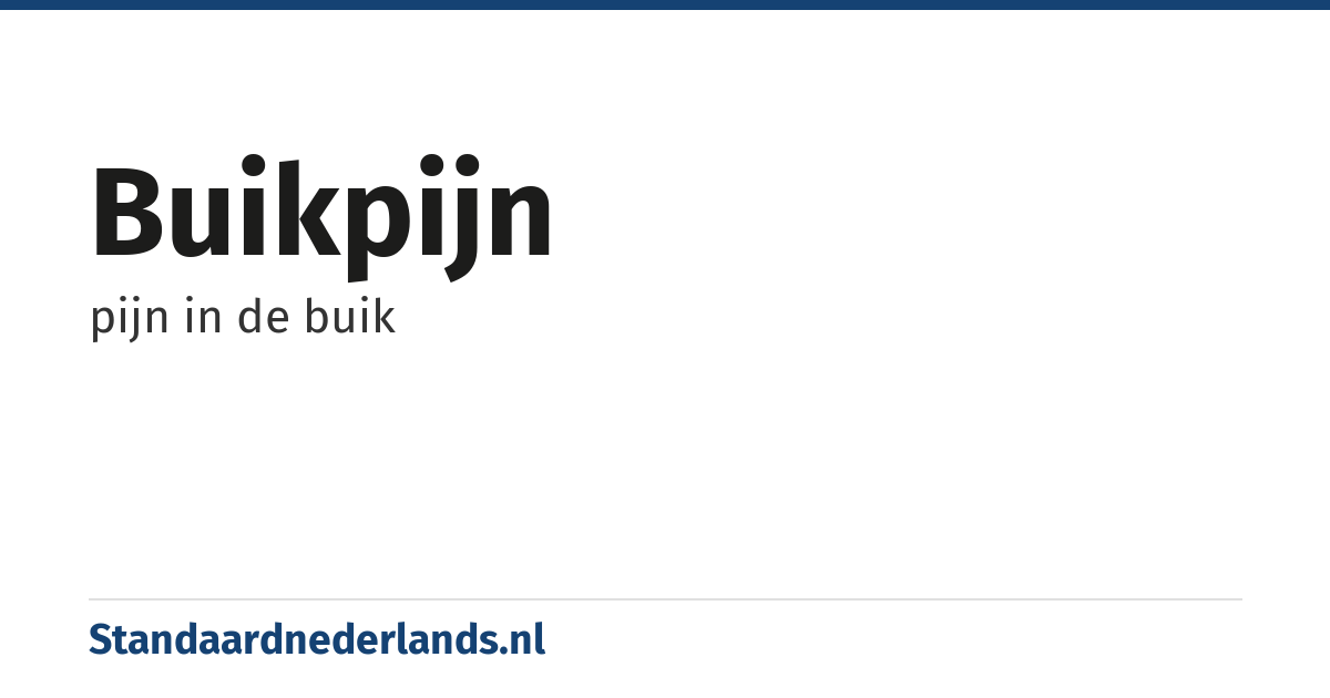 buikpijn: pijn in de buik