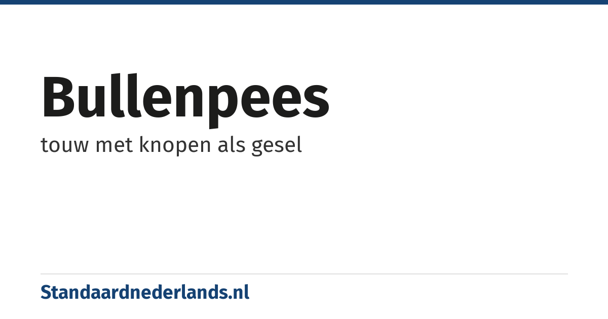 bullenpees: touw met knopen als gesel