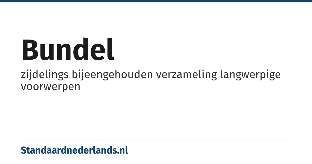 bundel: zijdelings bijeengehouden verzameling langwerpige voorwerpen