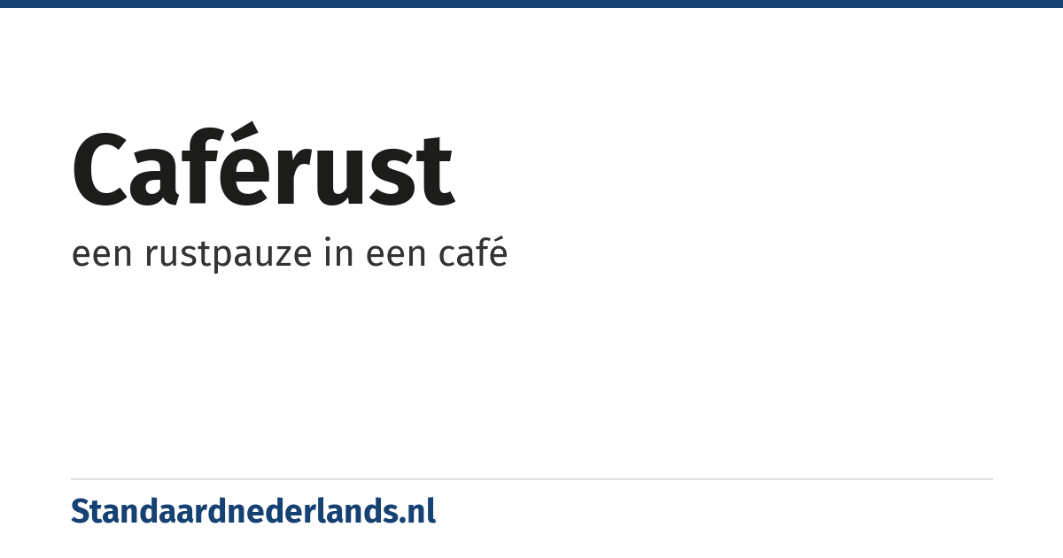 caférust: een rustpauze in een café