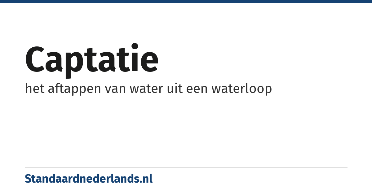 captatie: het aftappen van water uit een waterloop