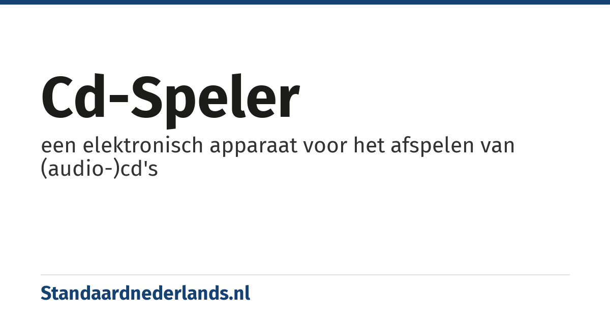 cd-speler: een elektronisch apparaat voor het afspelen van (audio-)cd's