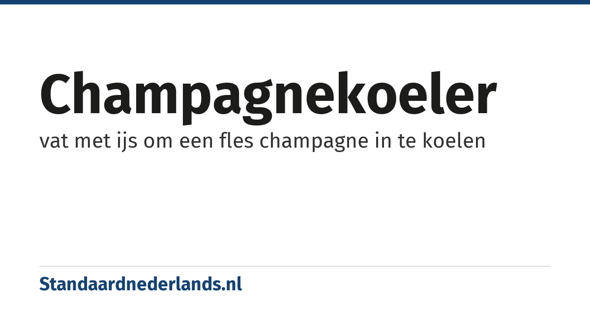 champagnekoeler: vat met ijs om een fles champagne in te koelen