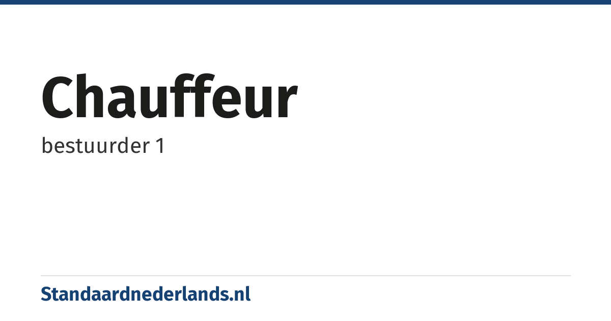 chauffeur: bestuurder 1