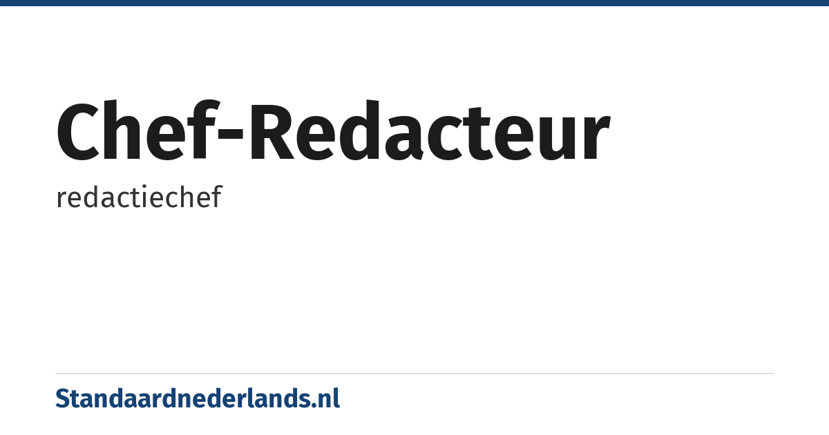 chef-redacteur: redactiechef