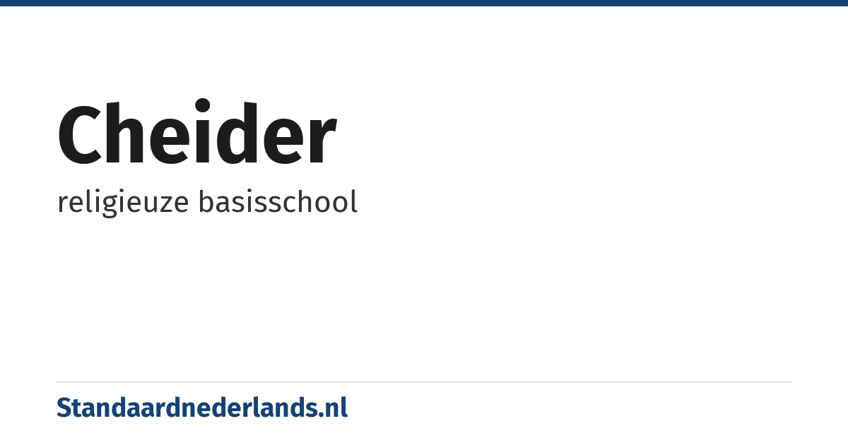 cheider: religieuze basisschool
