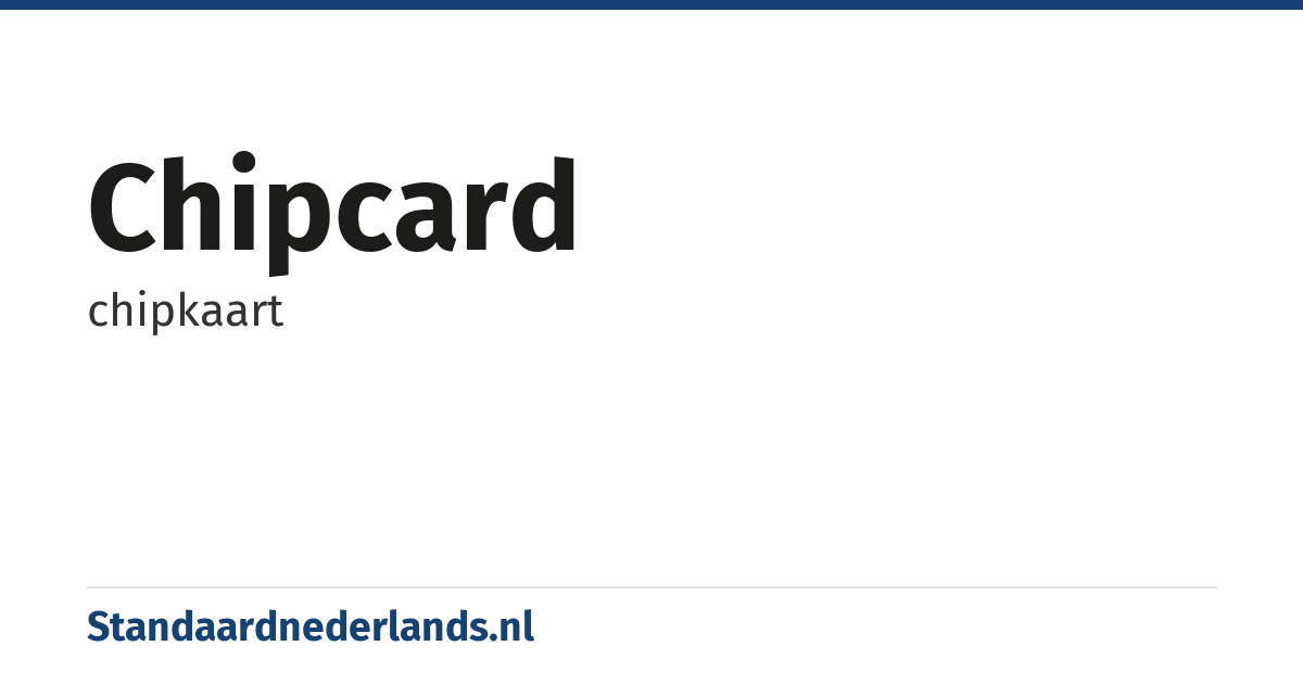 chipcard: chipkaart