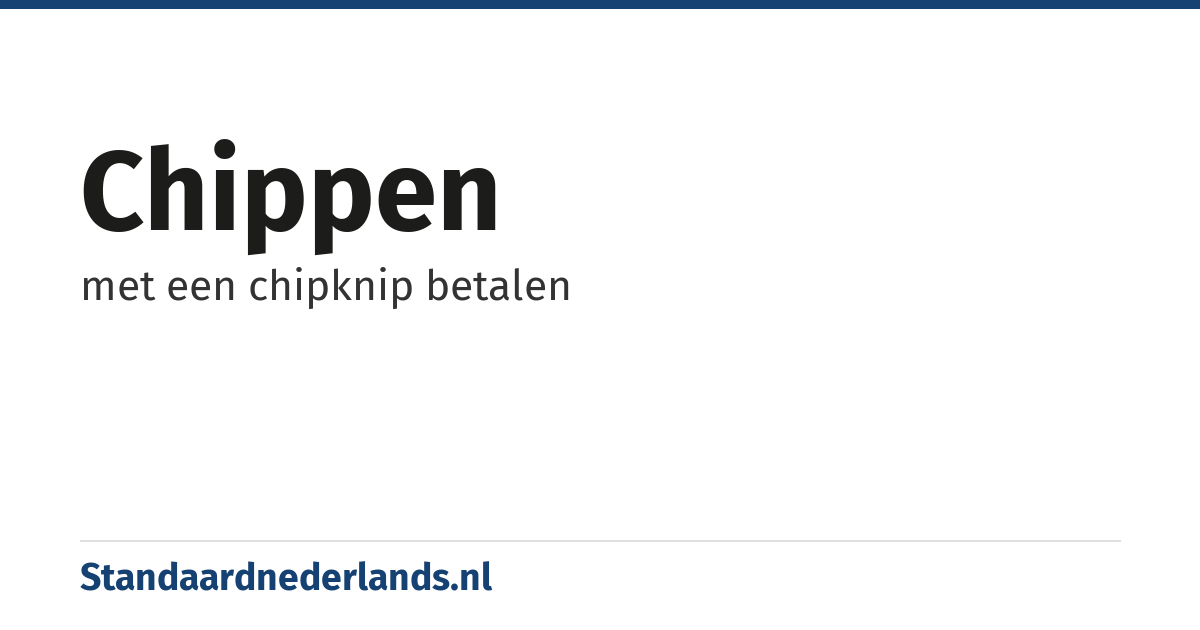 chippen: met een chipknip betalen