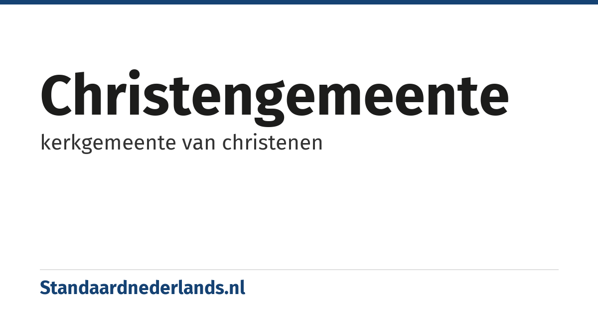 christengemeente: kerkgemeente van christenen