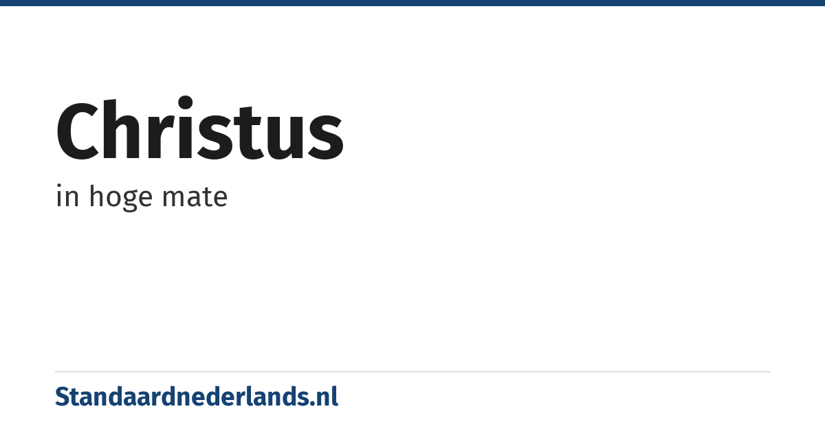 christus: in hoge mate