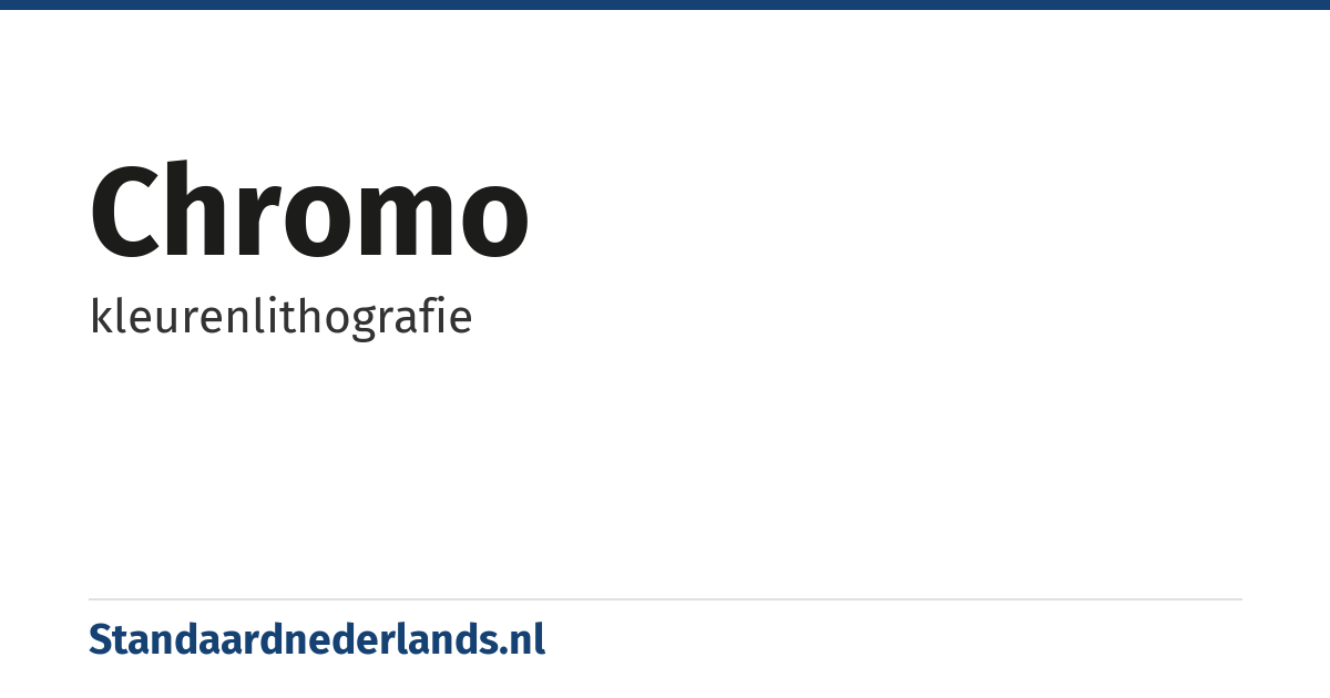 chromo: kleurenlithografie