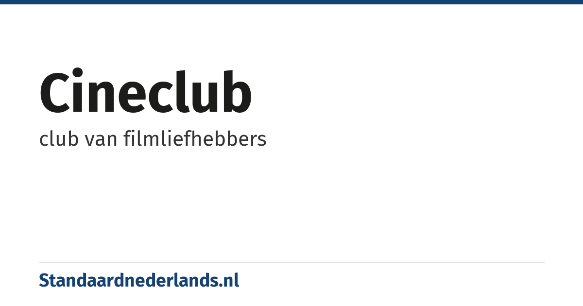 cineclub: club van filmliefhebbers