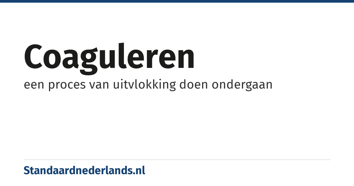 coaguleren: een proces van uitvlokking doen ondergaan