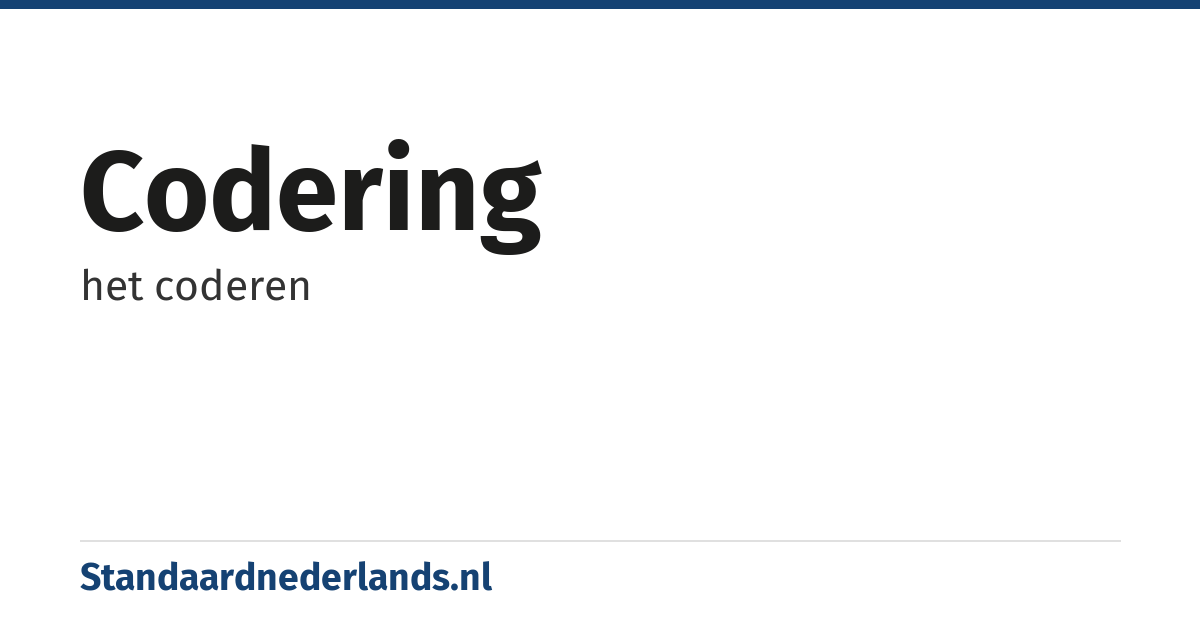codering: het coderen