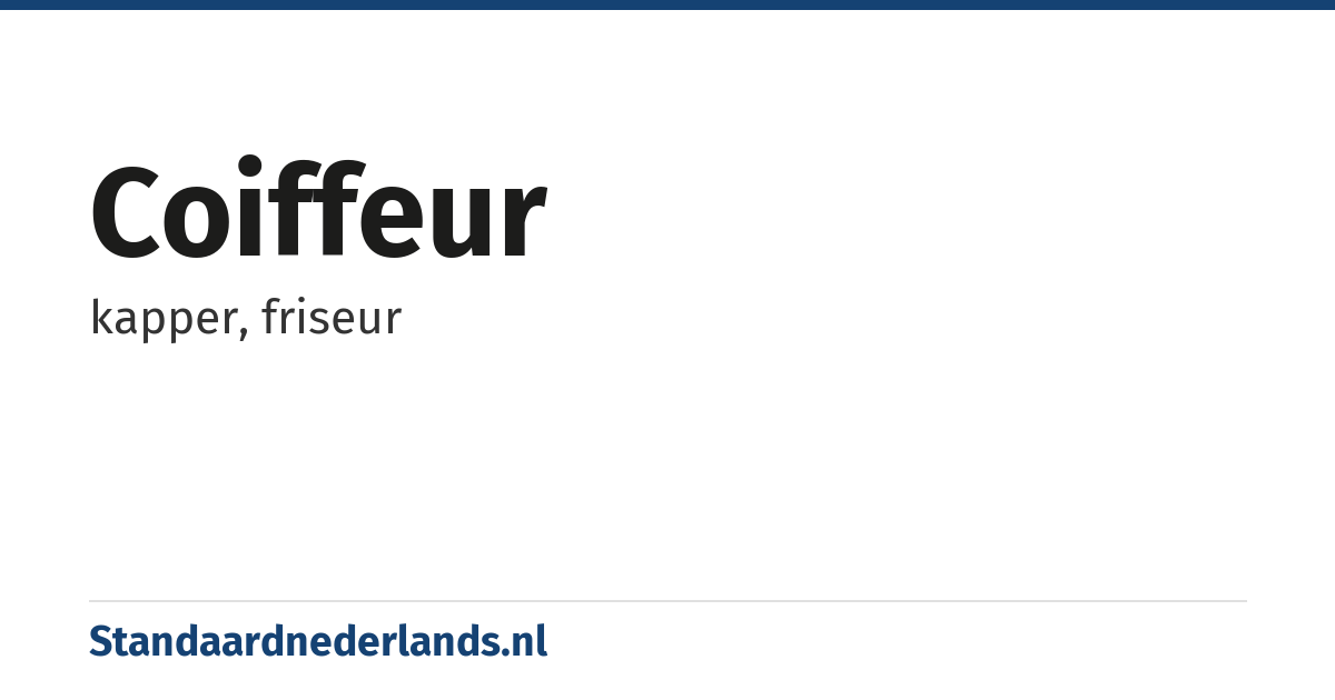 coiffeur: kapper, friseur
