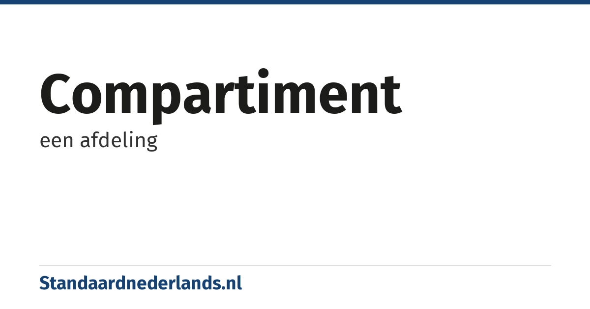 compartiment: een afdeling