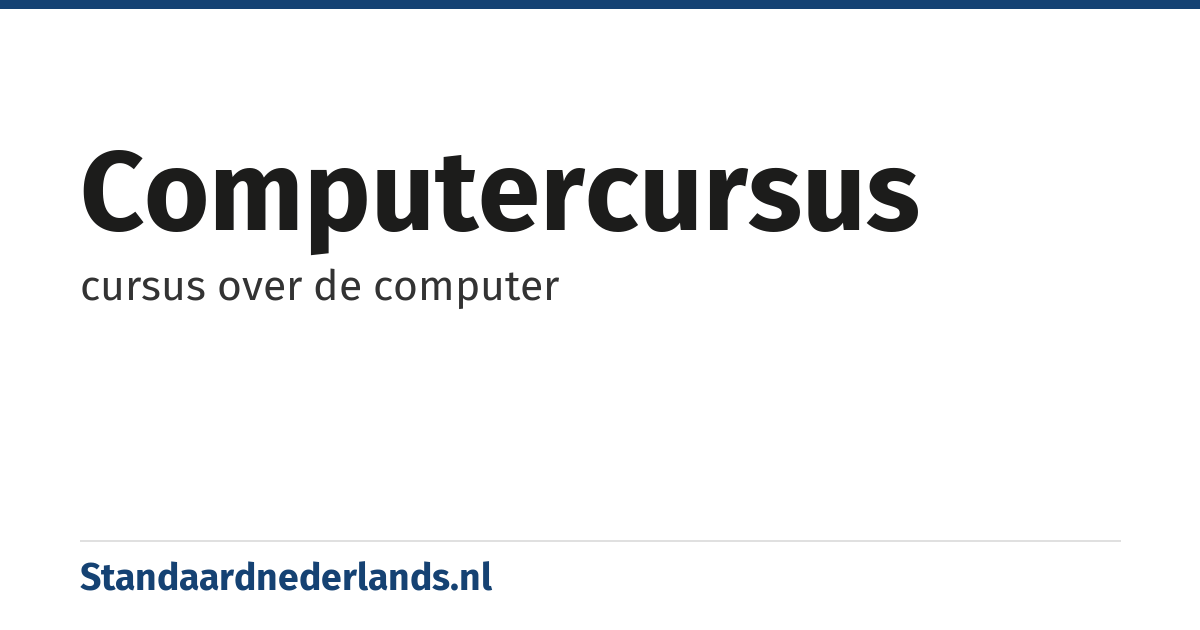 computercursus: cursus over de computer