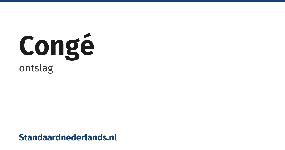 congé: ontslag