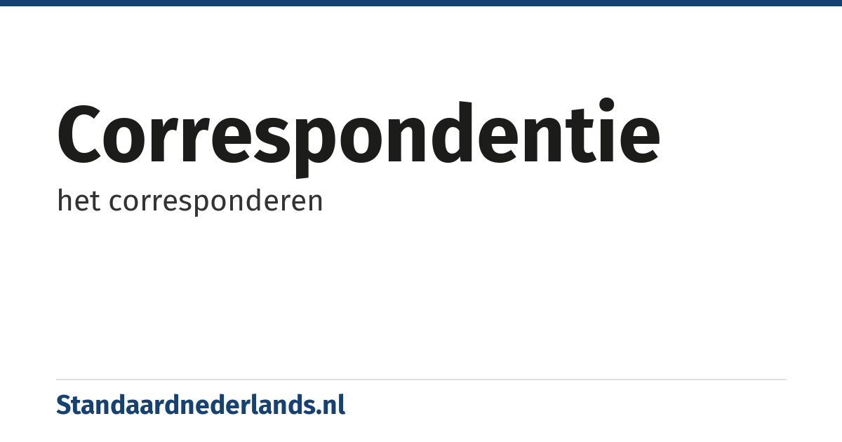 correspondentie: het corresponderen