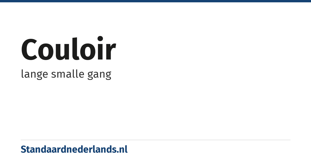 couloir: lange smalle gang