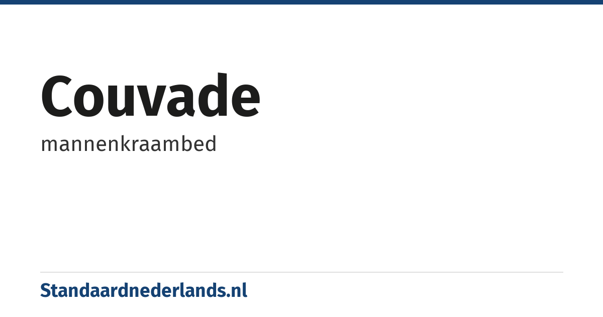 couvade: mannenkraambed