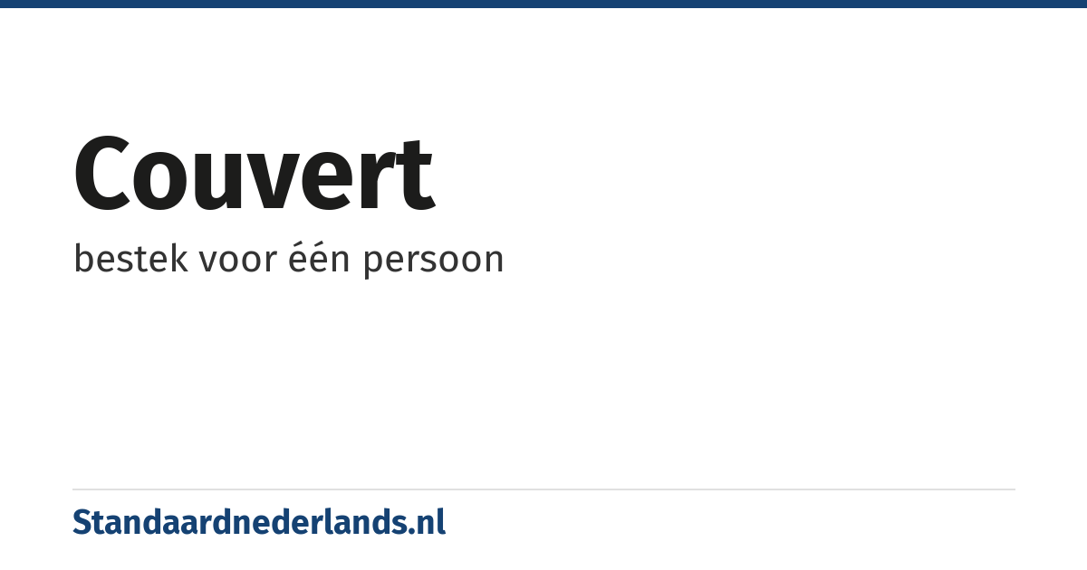 couvert: bestek voor één persoon