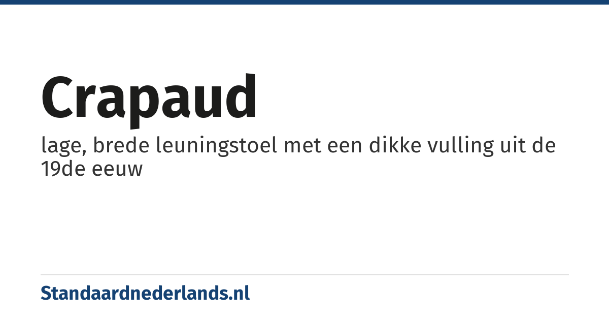 crapaud: lage, brede leuningstoel met een dikke vulling uit de 19de eeuw