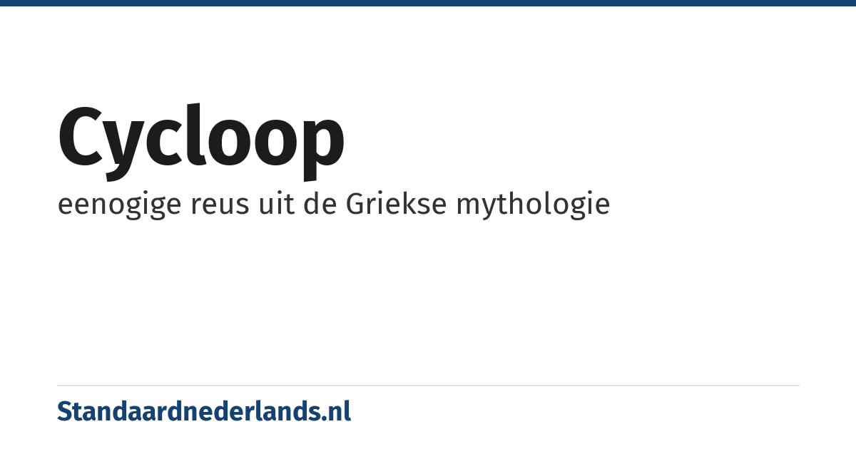 cycloop: eenogige reus uit de Griekse mythologie
