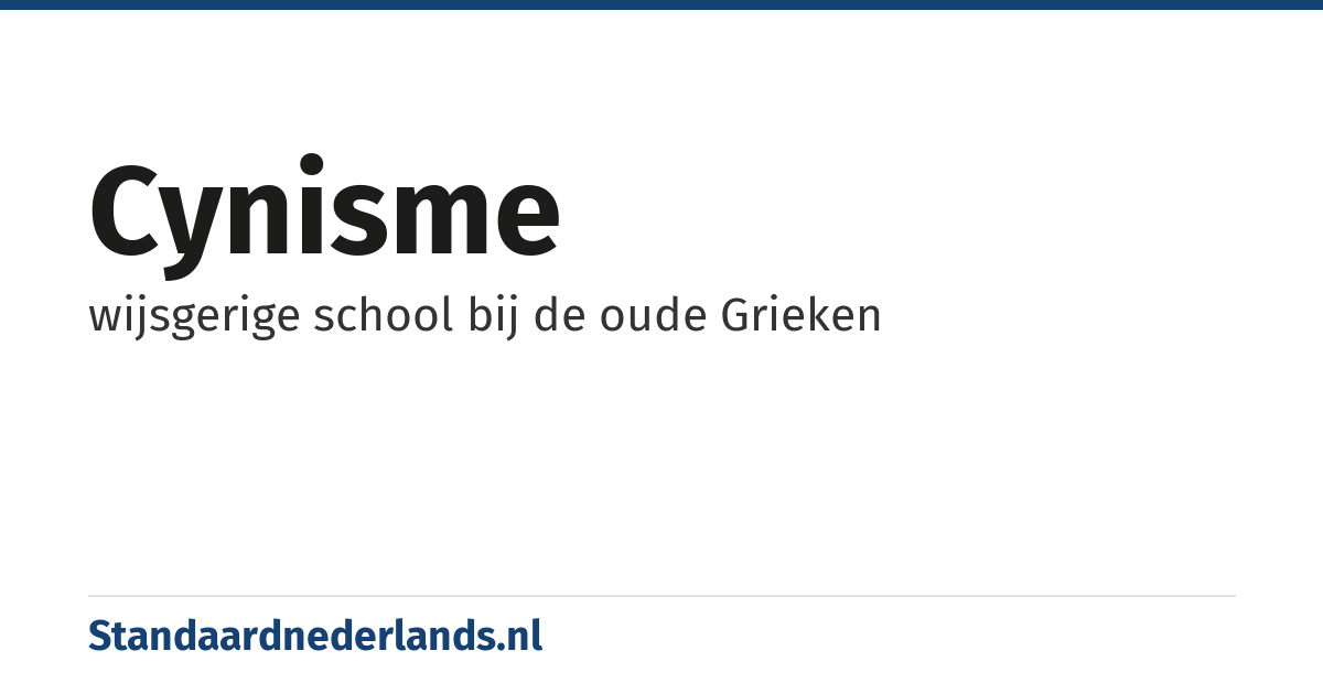 cynisme: wijsgerige school bij de oude Grieken